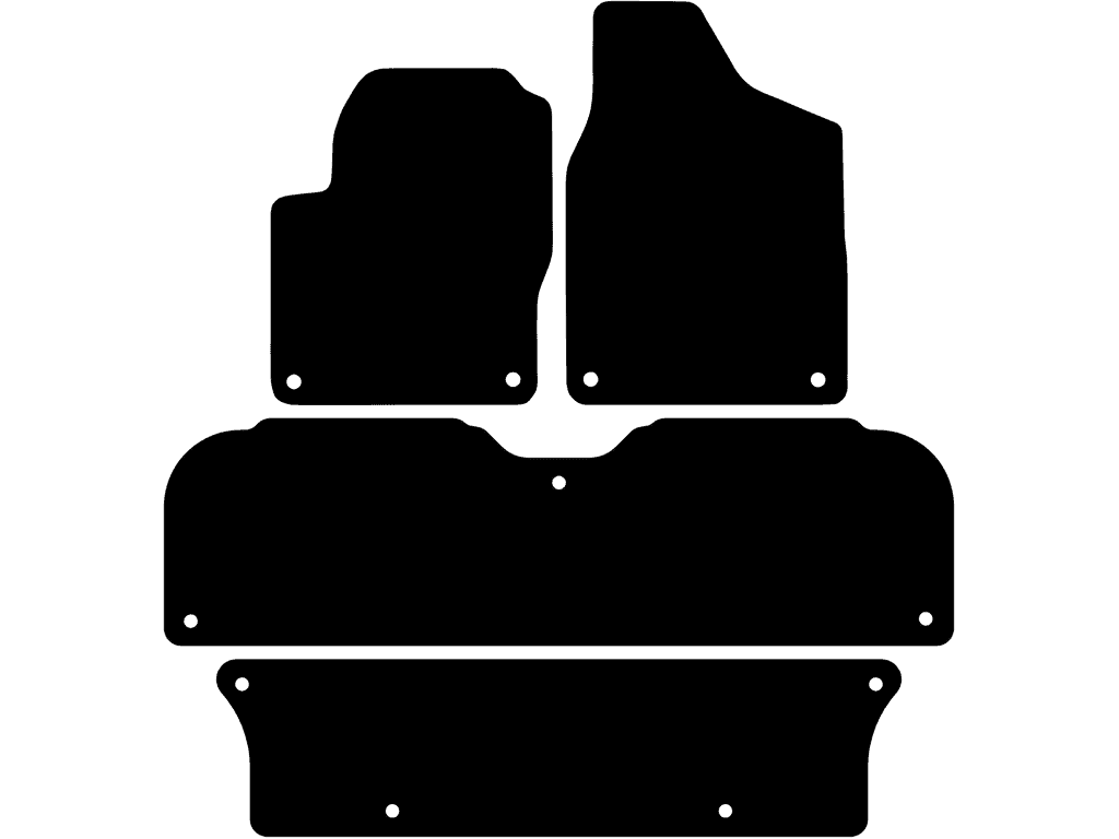 Con sistema de sujeción en las alfombrillas traseras