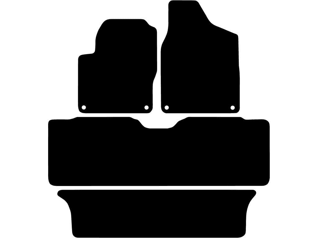 7 plazas | Sin sistema de sujeción en las alfombrillas traseras