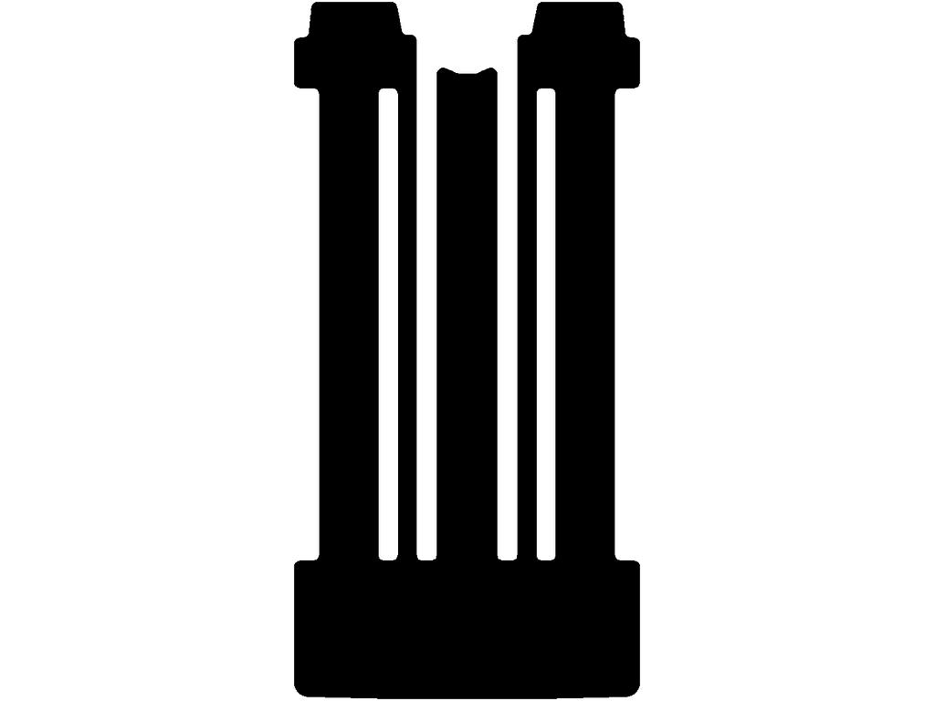 L2H1 | Trasera | 6 railes | Doble puerta corredera